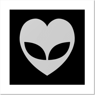 Grey Alien Love Heart Posters and Art